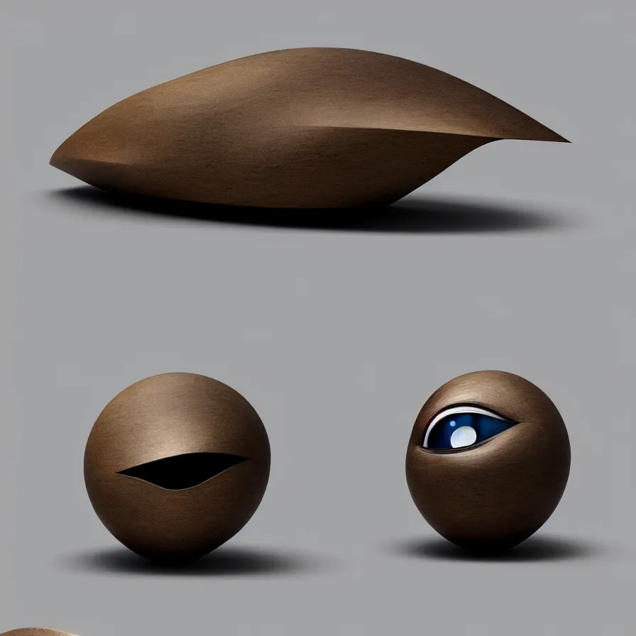 Image similar to single artificial eye ; designed by c. a. k. e., marc newsom, zaha hadid, blond ltd, layer design ; natural materials ; industrial design ; behance ; le manoosh ; pinterest ; if design award ; reddot design award