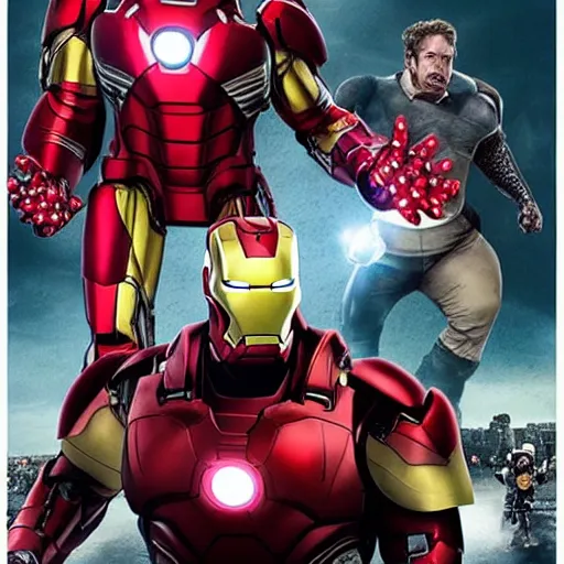 Prompt: <movie still hd marvel>morbidly obese ironman</movie>