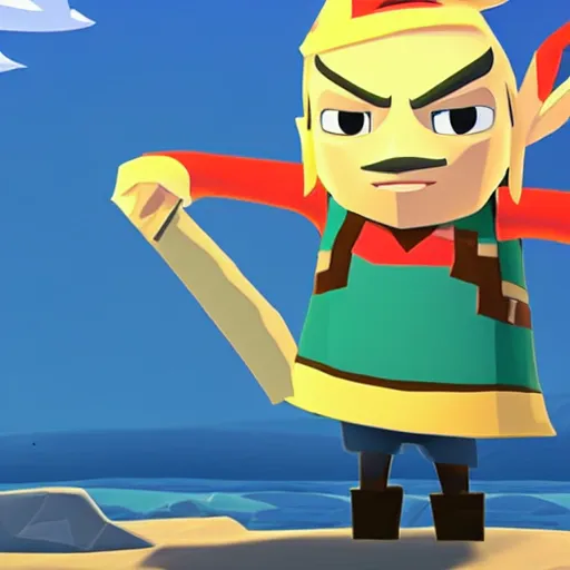 Image similar to “a still of Nathan Fielder in Wind Waker HD”