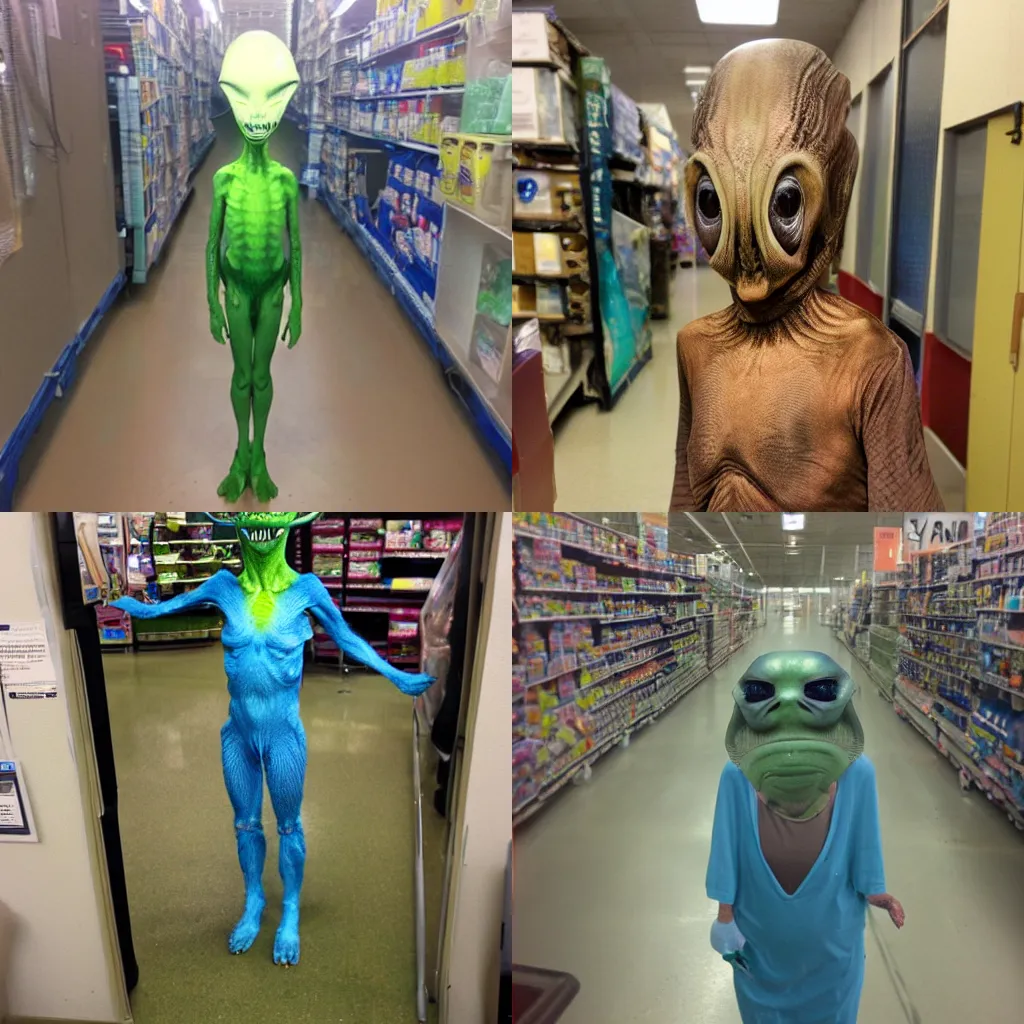 Prompt: Just one of the alien inhabitants that live in the backrooms of Walmart