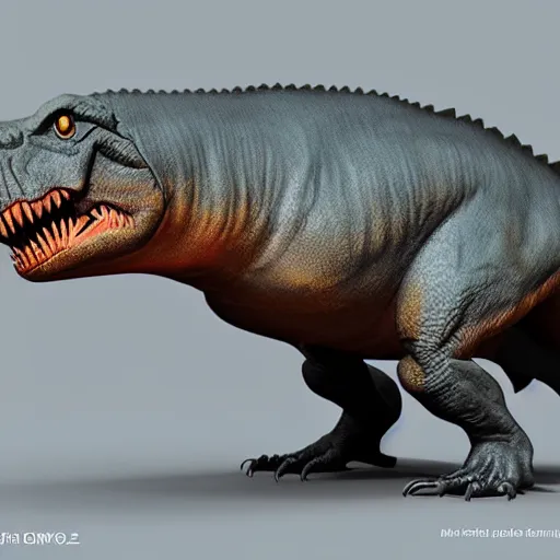 Prompt: a stylized t - rex zbrush sculpt