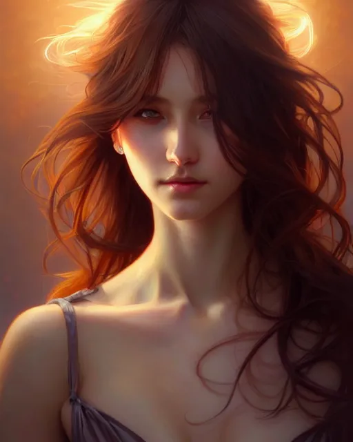 Image similar to beautiful woman, portrait, anime!!, fantasy, ultra detailed, elegant, intricate, dynamic lighting, hyperrealism, digital art, digital painting, artstation, wlop, sharp focus, illustration, art by artgerm and greg rutkowski and alphonse mucha, 8 k