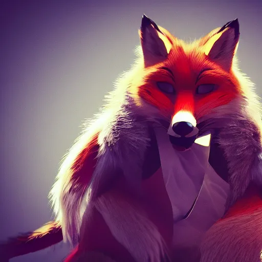 Image similar to furry neckbeard from reddit foxy, 4 k, cinematic photography