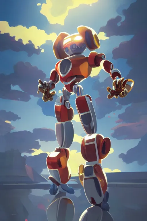 Image similar to metabots medabots medarotto medarot robot minimalist comics, behance hd by jesper ejsing, by rhads, makoto shinkai and lois van baarle, ilya kuvshinov, rossdraws global illumination ray tracing hdr radiating a glowing aura