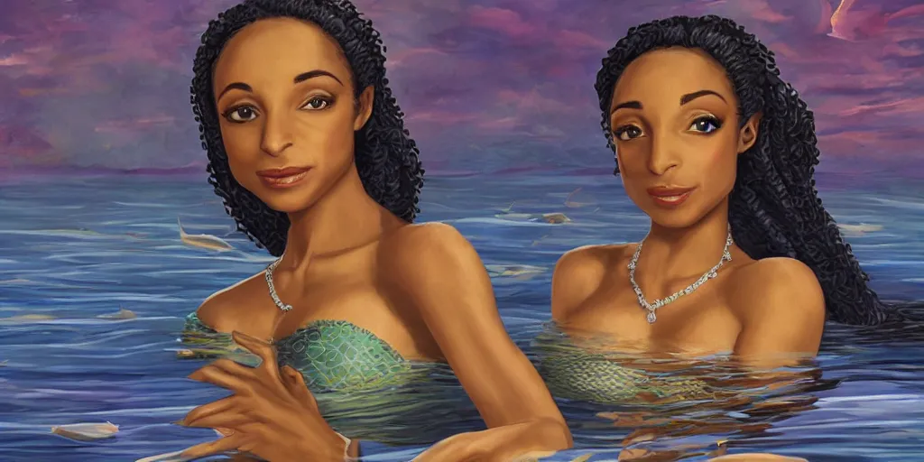 Prompt: Sade as a mermaid from no ordinary love , high quality, sade, detailed, 8k, mermaid