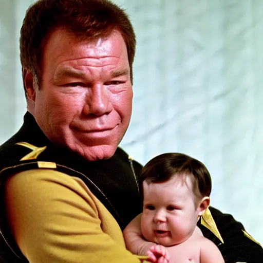 Image similar to william shatner eating a baby