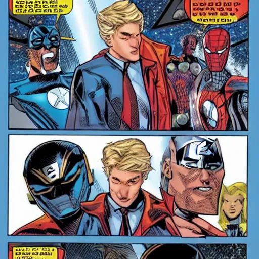 Image similar to xqc in a marvel comic book