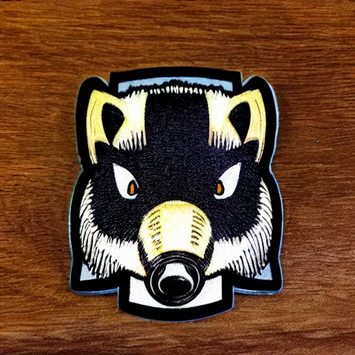 Prompt: hufflepuff badger sticker