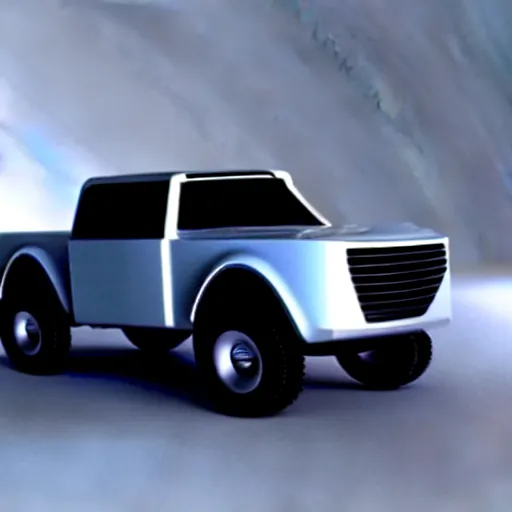 Image similar to futuristic pickup truck made by ferrari, photorealistic, 3D