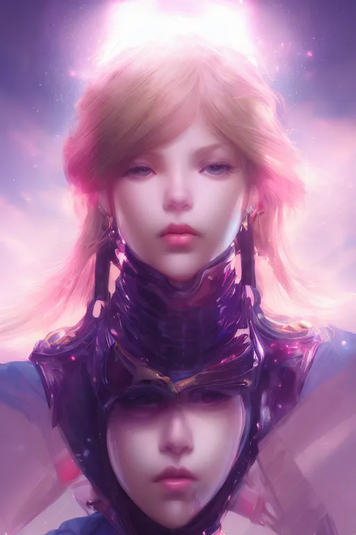 Image similar to portrait of cute girl, beautiful, fantasy, colorful, cinematic lighting, artstation, trending, highly detailed, focus, smooth, by hirohiko araki and yoshitaka amano