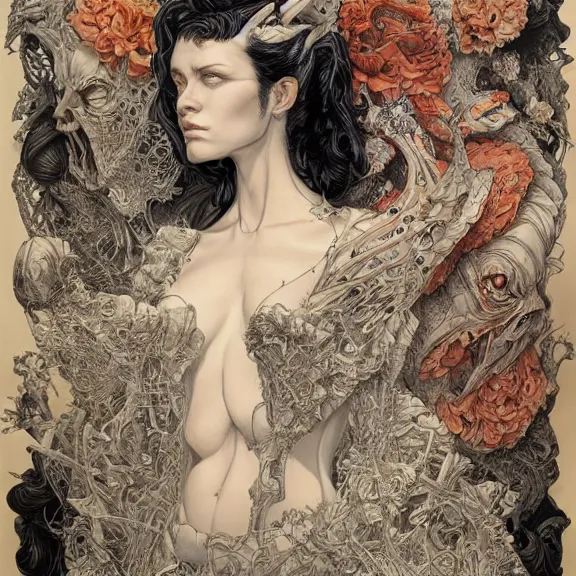 Image similar to a highly detailed portrait in the style of james jean and in the style of gerald brom.