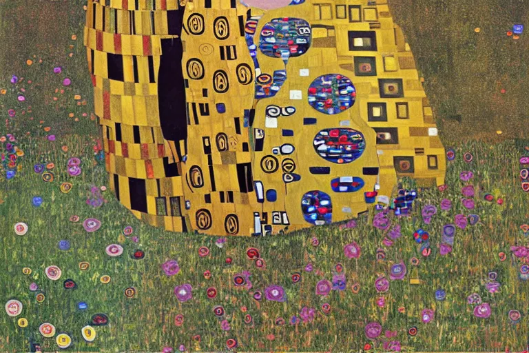 Image similar to gustav klimt vw beetle