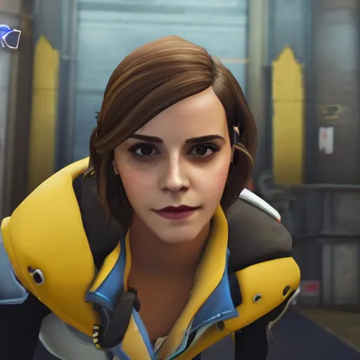 Image similar to Emma Watson screenshot from overwatch play of the game