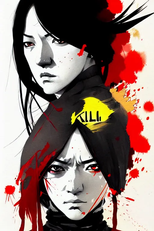 Image similar to a ultradetailed painting of kill bill by conrad roset, greg rutkowski and makoto shinkai trending on artstation