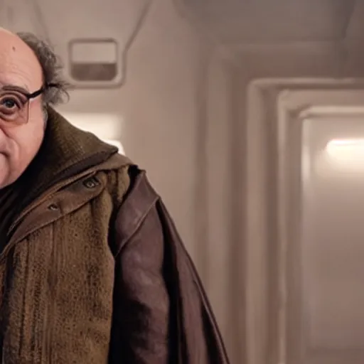 Prompt: movie still of Danny DeVito as Luke Skywalker