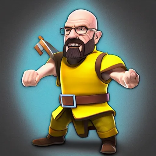 Prompt: walter white as a clash royale character