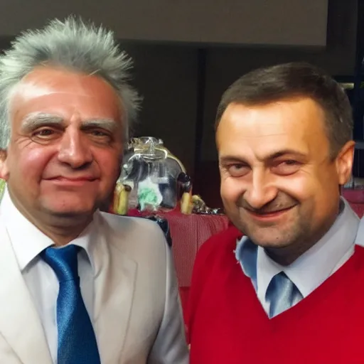 Prompt: Rick Sanchez and Andrzej Duda