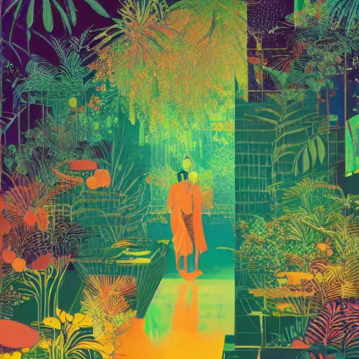 Prompt: disco diffusion painting of the jungle by victo ngai and malika favre, makoto shinkai, masterpiece, contest award winner