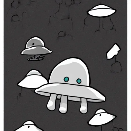 Image similar to grayscale cute void mushroom creature, pokemon, hayao miyazaki, digital art