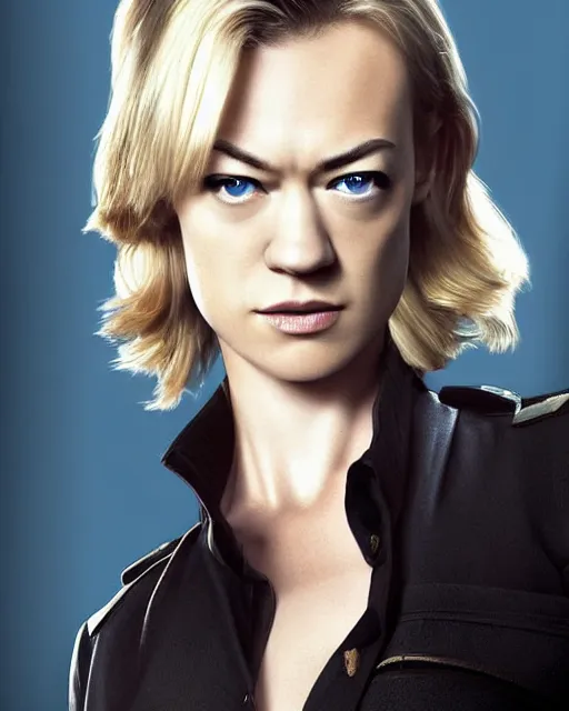 Prompt: yvonne strahovski in a spy outfit, anime medium shot, very anime, ambient lighting, perfect composition, ambient lighting, beautiful face, very extremely detailed blue eyes, eyes in the focal point, smooth shading, digital art