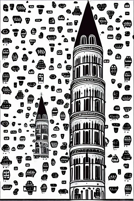 Image similar to minimalist boho style art of galata tower istanbul, illustration, vector art