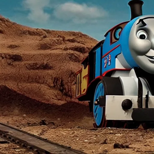 Image similar to still frame of Thomas the Tank Engine in MAD MAX: FURY ROAD (2015)