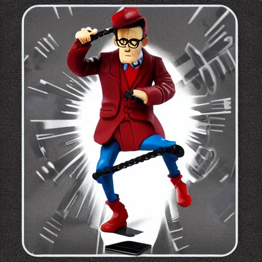 Image similar to nils bohr, stop motion vinyl action figure, plastic, toy, butcher billy style