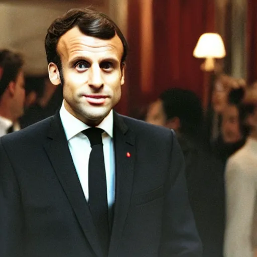 Image similar to Emmanuel Macron with a beard in American Psycho (1999)