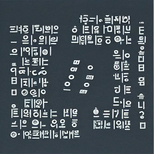 Image similar to poem written in futuristic hangul