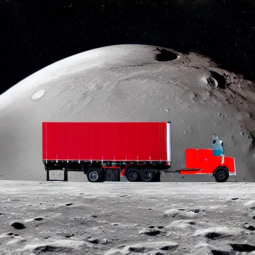 Image similar to kwik trip semi truck on the moon