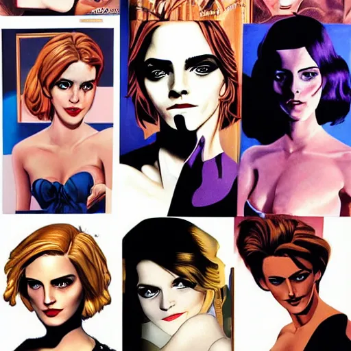 Image similar to emma watson Heavy Contour makeup look eye shadow smokey eyes fashion model face by artgem by brian bolland by alex ross by artgem by brian bolland by alex rossby artgem by brian bolland by alex ross by artgem by brian bolland by alex ross