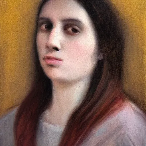 Image similar to portrait of dani by nicolas uribe, muted colors