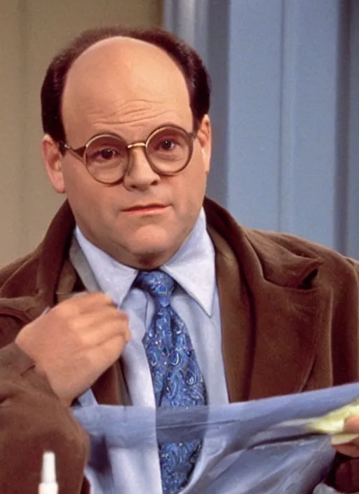 Prompt: George Costanza as the Doctor from Doctor Who