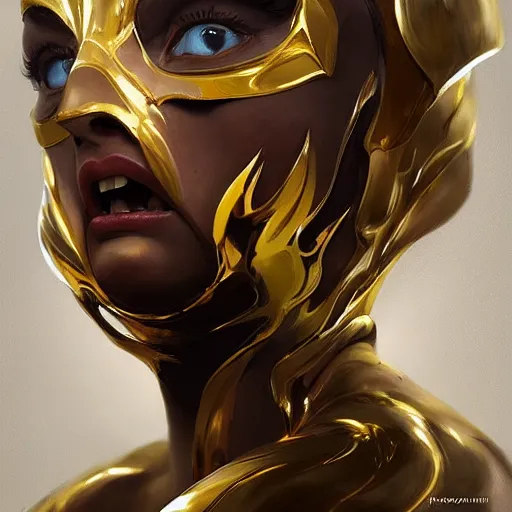 Image similar to gold venom, digital art by mandy jurgens and irina french and heraldo ortega, hyperdetailed, artstation, cgsociety