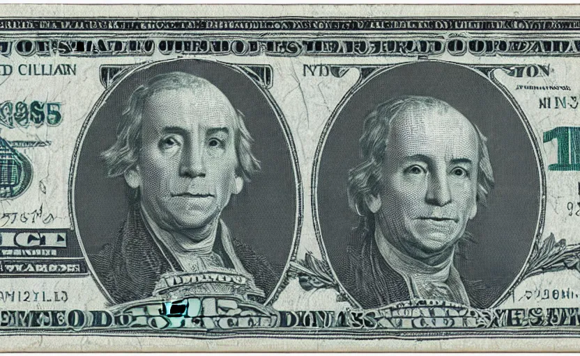 Image similar to rectangular photograph of ten dollar u. s. currency note featuring president biden