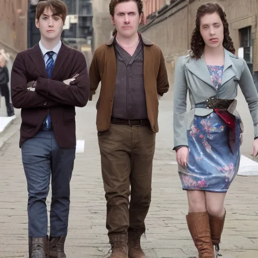 Prompt: Clover, Alex and Sam from Tottaly Spies: The live action