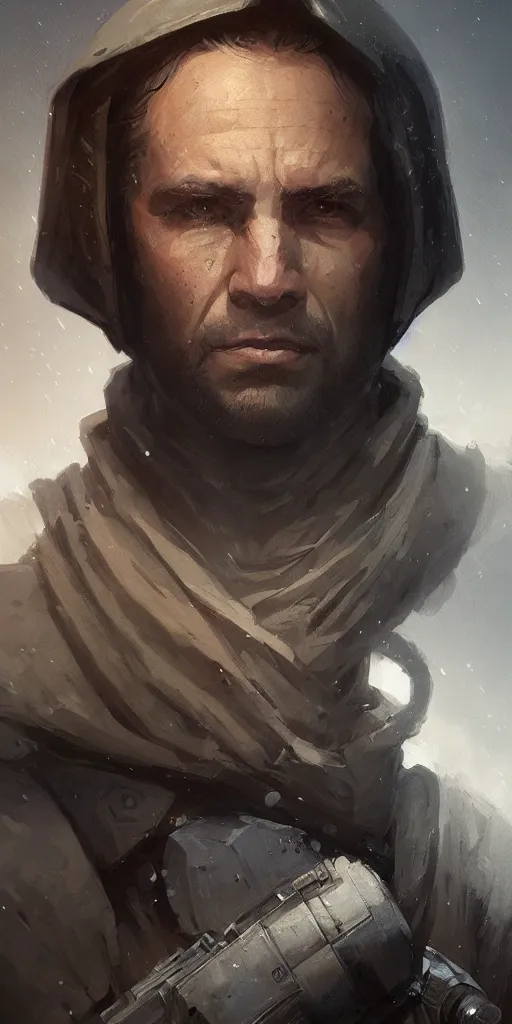 Prompt: portrait of pierre saubade by greg rutkowski, jedi knight, he is 3 5 years old, star wars expanded universe, wearing imperial gear, highly detailed portrait, digital painting, artstation, concept art, smooth, sharp foccus ilustration, artstation hq