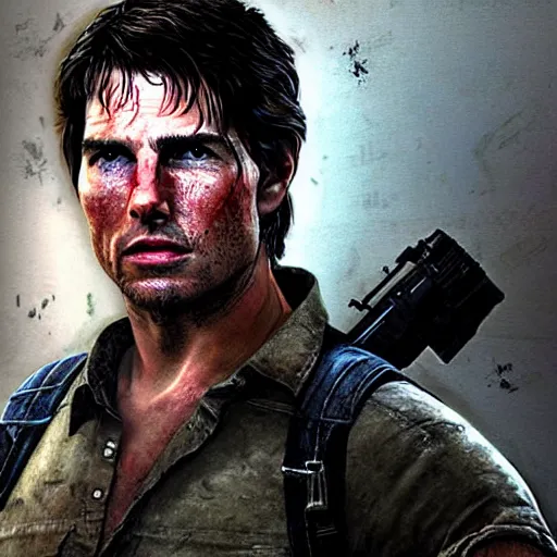 Prompt: tom cruise as a the last of us character