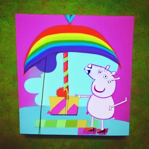 Prompt: “a unicorn in peppa pig”