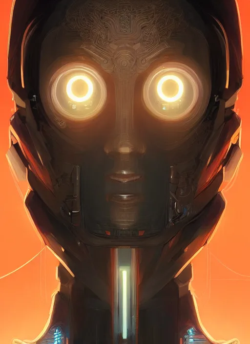Image similar to symmetry!! portrait of android, tech wear, scifi, glowing lights!! intricate elegant, highly detailed, digital painting, artstation, concept art, smooth, sharp focus, illustration, art by artgerm and greg rutkowski and alphonse mucha