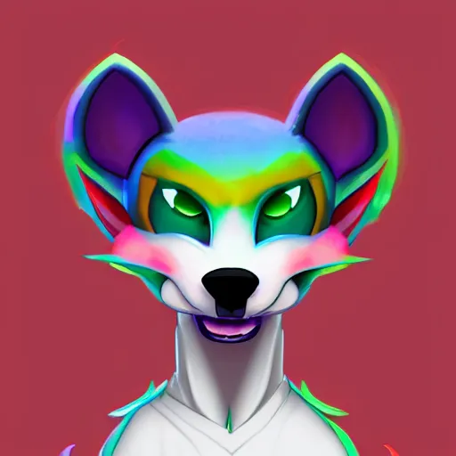 Prompt: art of an anthropomorphic furry style colorful dog fursona, profile picture, Falvie, fleurfurr, trending on artstation