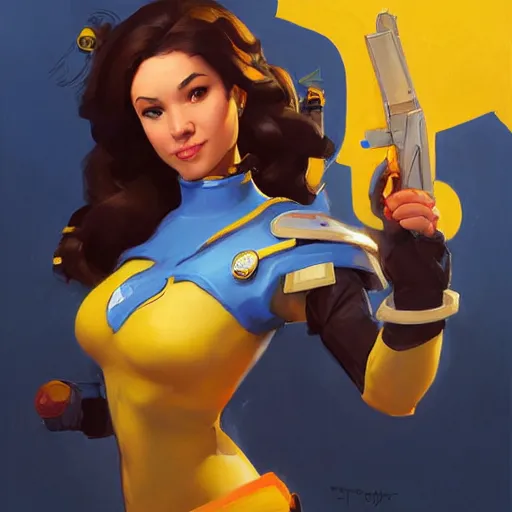 Prompt: greg manchess portrait painting of april o'neil as overwatch character, medium shot, asymmetrical, profile picture, organic painting, sunny day, matte painting, bold shapes, hard edges, street art, trending on artstation, by huang guangjian and gil elvgren and sachin teng