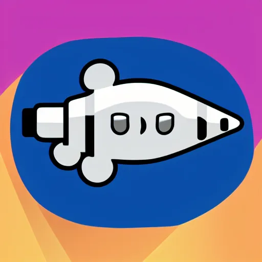 Image similar to submarine as app icon, telegram sticker design, flat design, glossy design, white outline