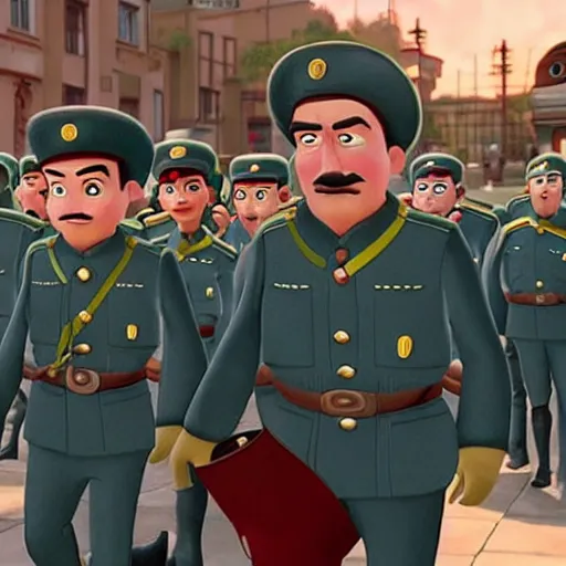 Prompt: still of a pixar film about joseph stalin, 4 k, highly detailed, pixar