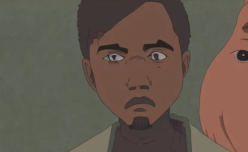 Image similar to kanye west film by studio ghibli, close up, kanye, anime film by makoto shinkai