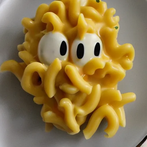 Prompt: mac n cheese that looks like sonic the hedgehog