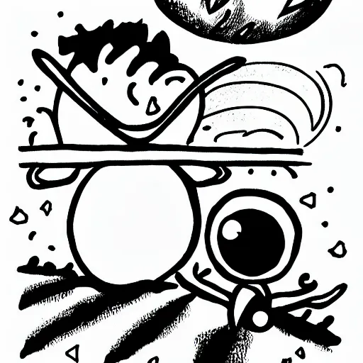 Image similar to alien abducting a cow black and white illustration