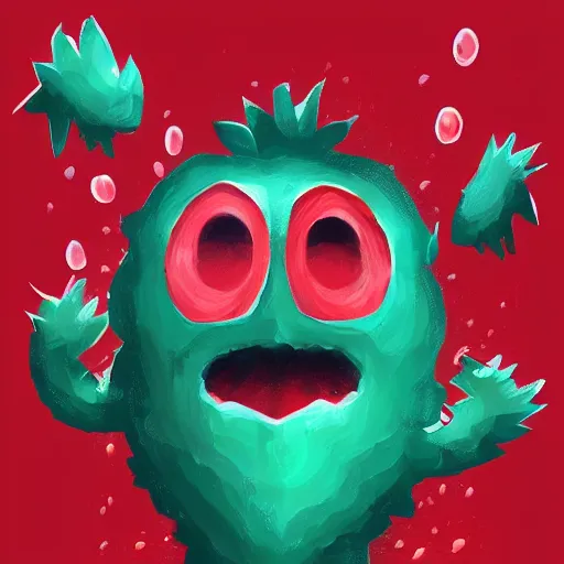Image similar to strawberry monster trending on artstation
