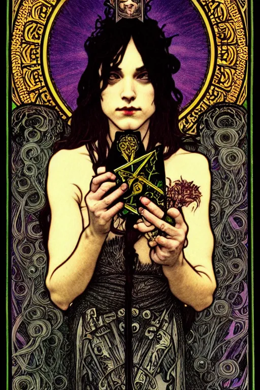 Image similar to dark fantasy, tarot card of the Ian Lynch from the band lankum!!!!!, dark surrealist , fantasy, intricate, elegant, highly detailed, digital painting, artstation, concept art, smooth, sharp focus, illustration, art by Jim Fitzpatrick and alphonse mucha