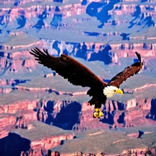 Image similar to eagle flying above the grand canyon